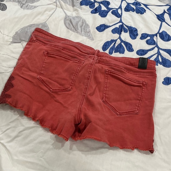Red BOHO Detail Shorts - Picture 2 of 4